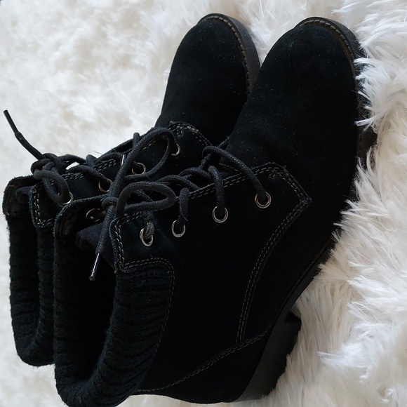 CANYON River Blues Genuine Suede upper black ankle boots size 6 - Picture 3 of 6